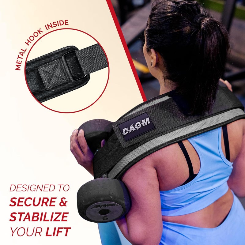 DAGM Hip Thrust Belt for Dumbbells heavy, Secure Glute Trainer with Non-Slip Extra Padding That Protects Your Hips - Ideal for Gym & Home Workouts - Use with Heavy Duty Kettlebells, Dumbbells, & Plates Hold up to 500 lbs - Image 3